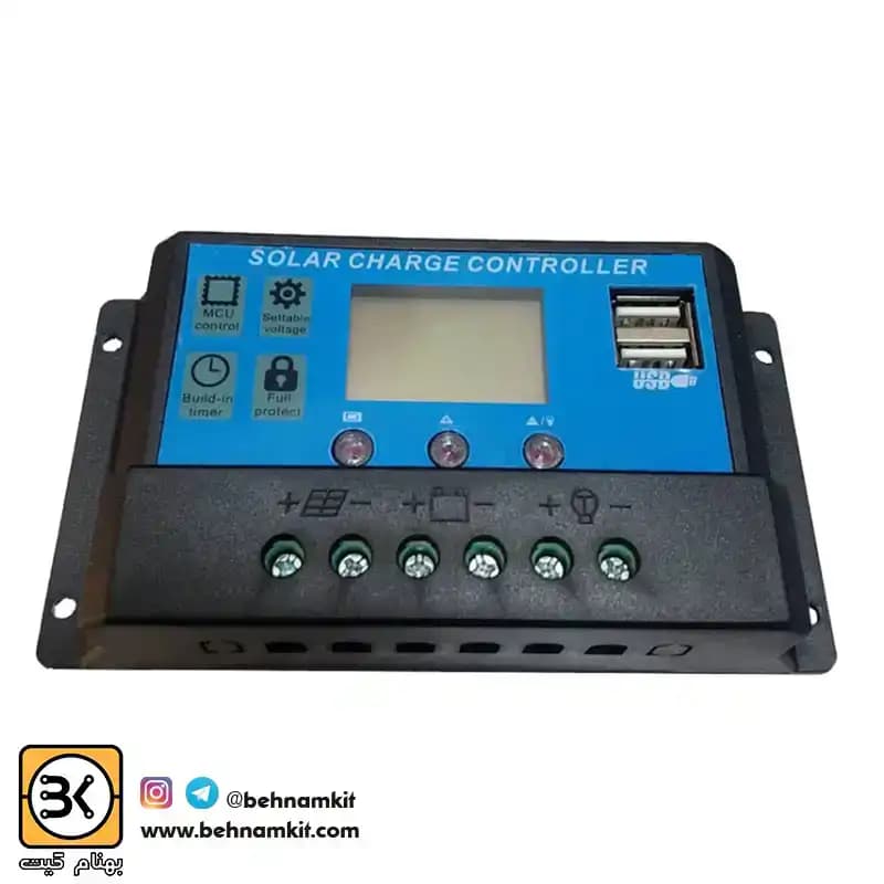 کنترل شارژ KLD1210 12/24V 10A LCD — تصویر ۳