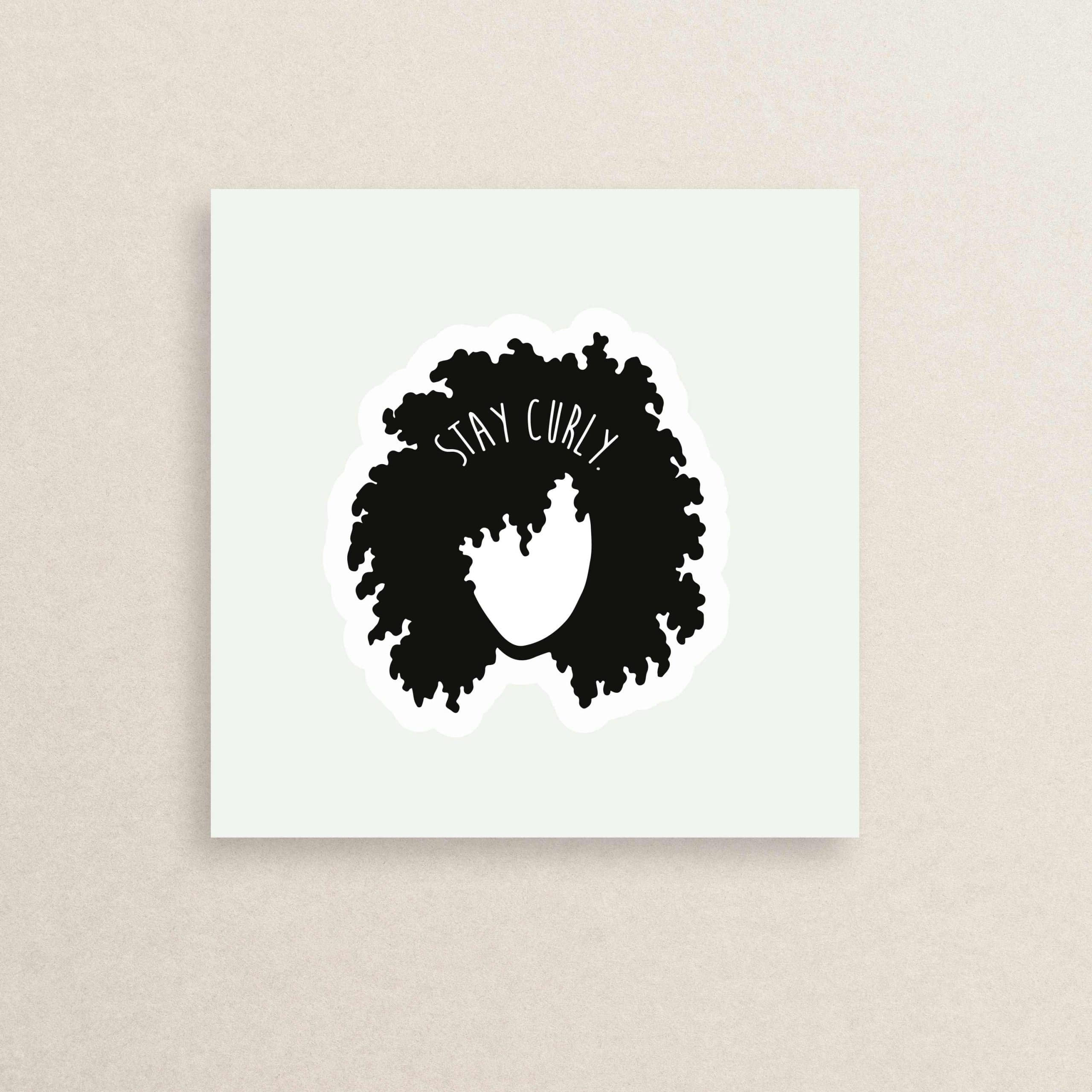 استیکر دخترونه فرفری بمون 01 | Stay Curly sticker 01