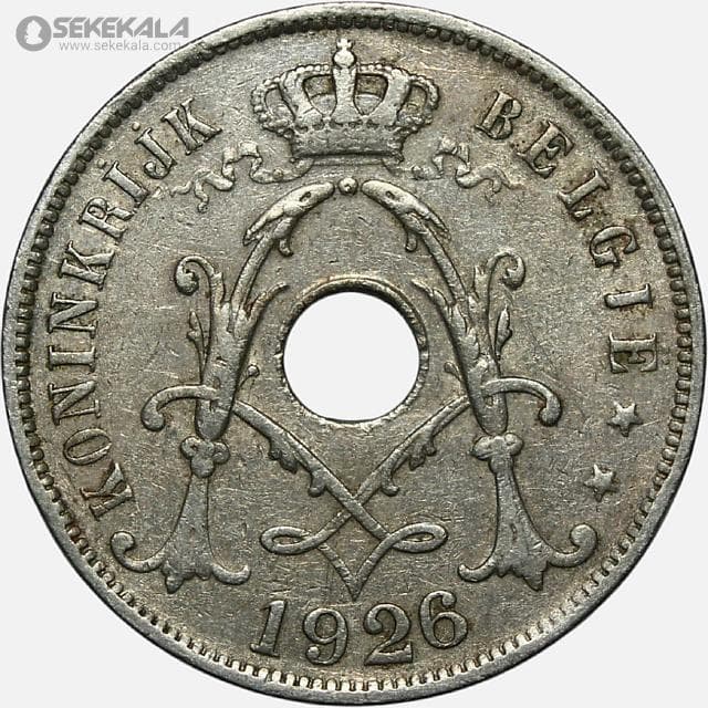 سکه 25 سنتیم قدیمی بلژیک 1926 (آلبرت اول)
