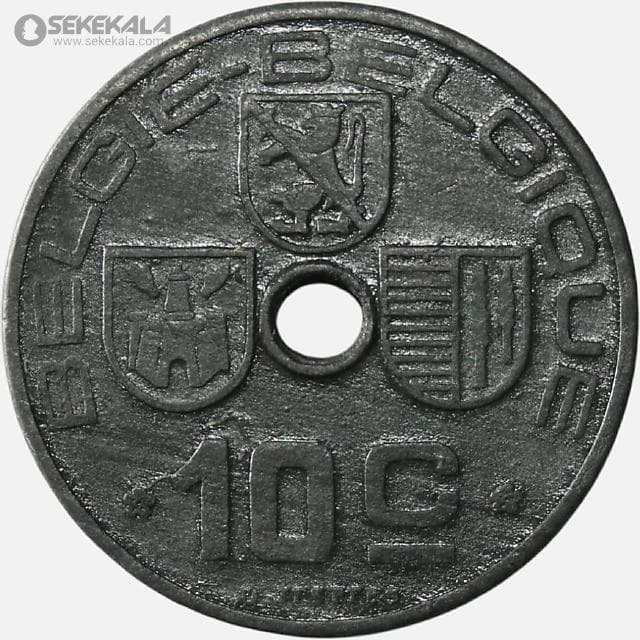 سکه 10 سنتیم قدیمی بلژیک 1943 (لئوپولد سوم)