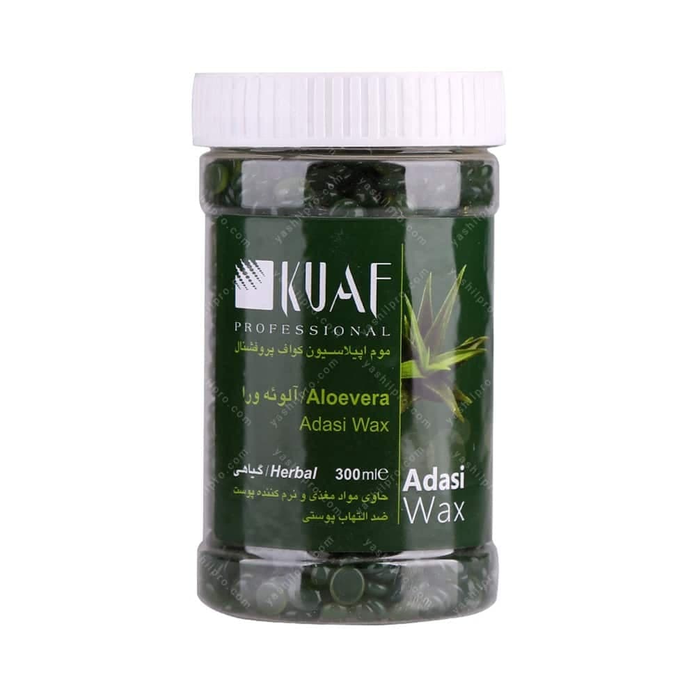 موم اپیلاسیون عدسی کواف مدل adasi wax aloevera حجم 300 میلی لیتر