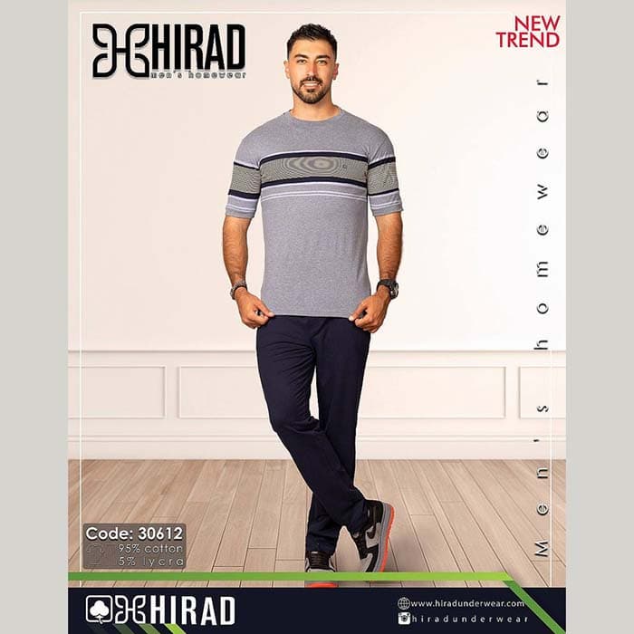 ست تیشرت و شلوار دورس مردانه مدل 30612 برند هیراد نخ پنیه سایز XXL کد 41514