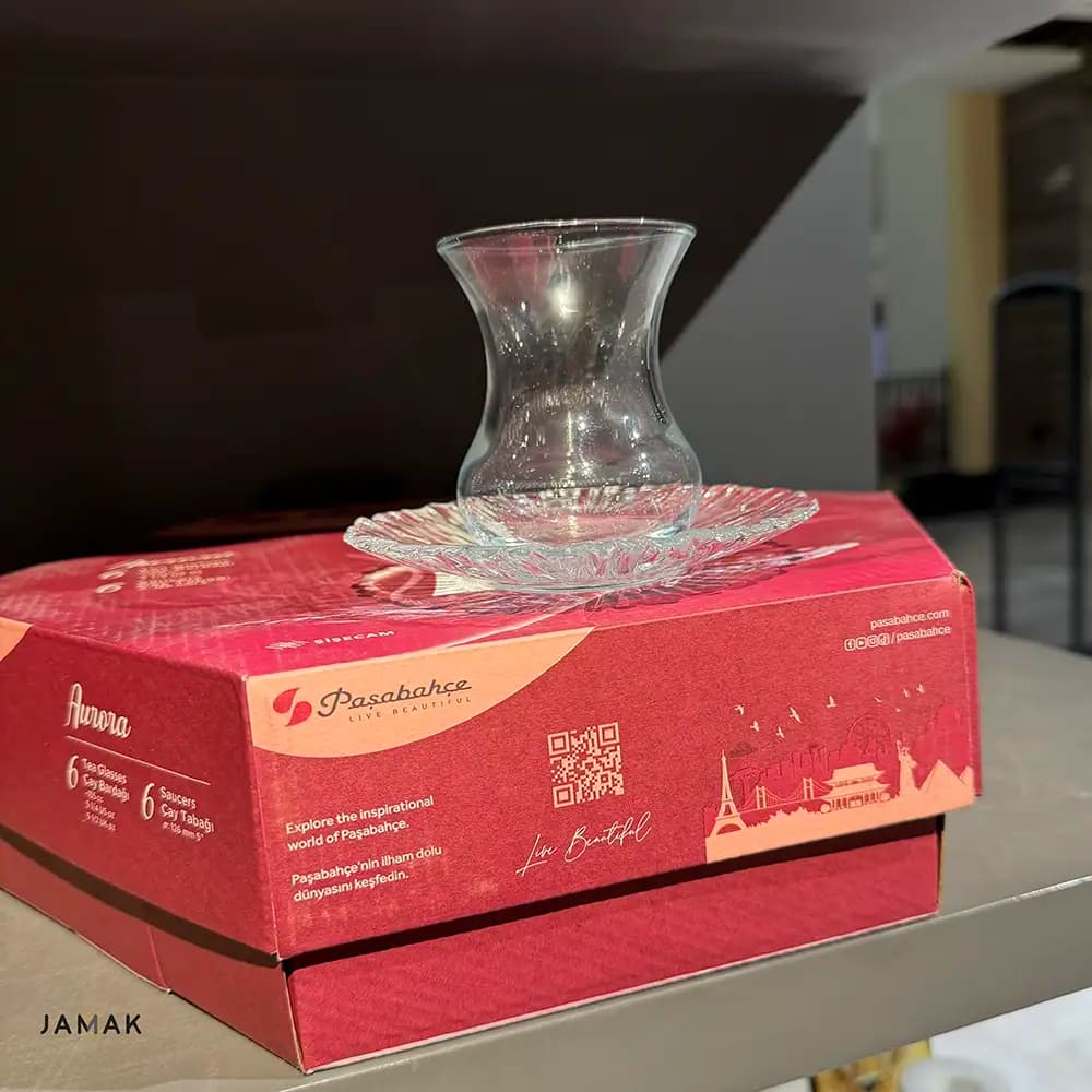 استکان و نعلبکی پاشاباغچه مدل آرورا کد 95961 بسته 6 عددی — تصویر ۵
