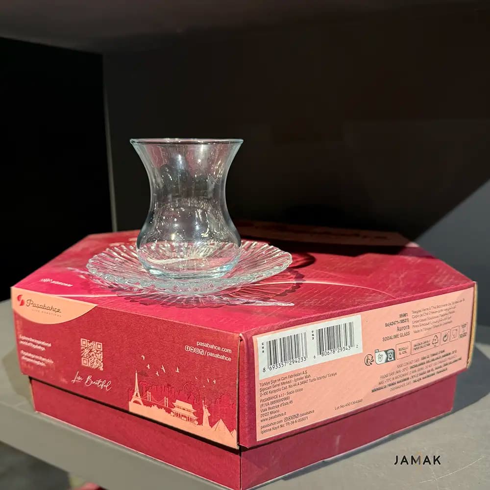 استکان و نعلبکی پاشاباغچه مدل آرورا کد 95961 بسته 6 عددی — تصویر ۴