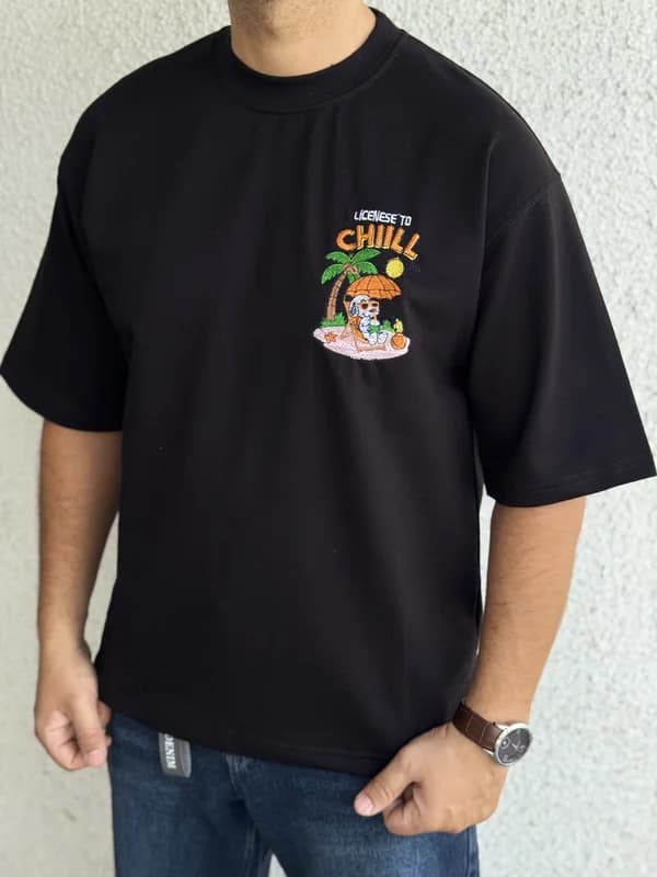 تیشرت گلدوزی طرح chiill (7 رنگ جذاب) — تصویر ۵
