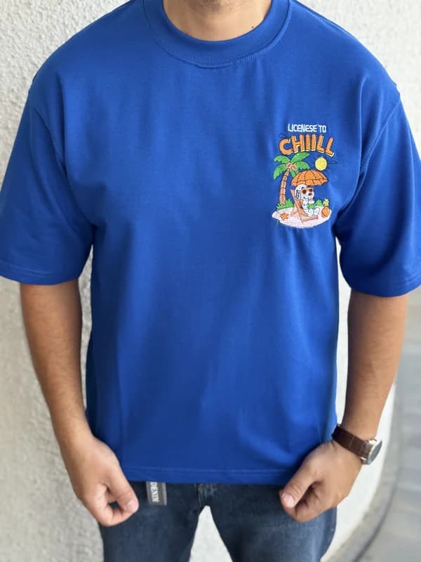 تیشرت گلدوزی طرح chiill (7 رنگ جذاب)