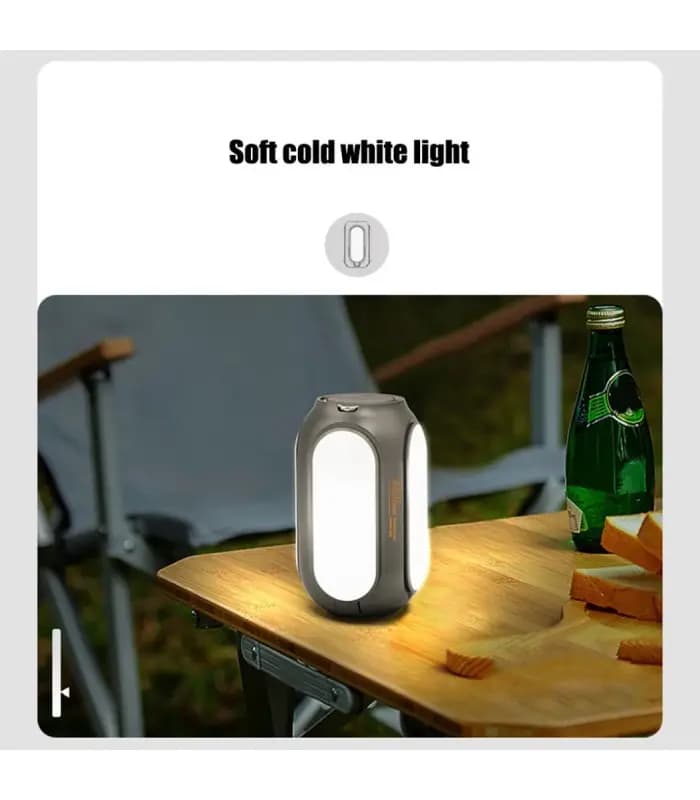 پاوربانک و چراغ فانوسی کمپینگ LED تاشو 8000 میلی آمپر ساعت مدل Camping Light PowerBang 8000 — تصویر ۵