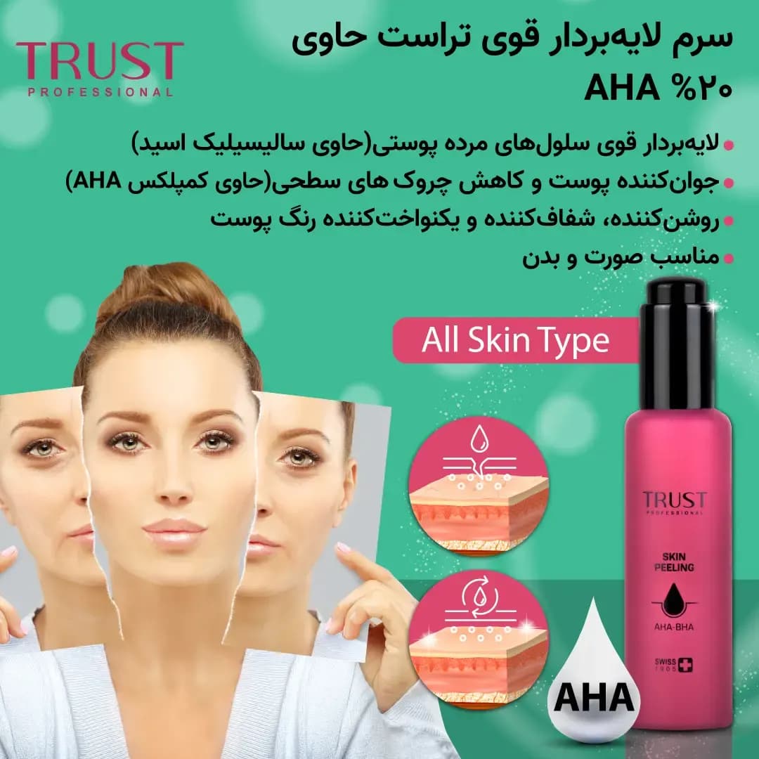 سرم لایهبردار قوی تراست حاوی AHA — تصویر ۲