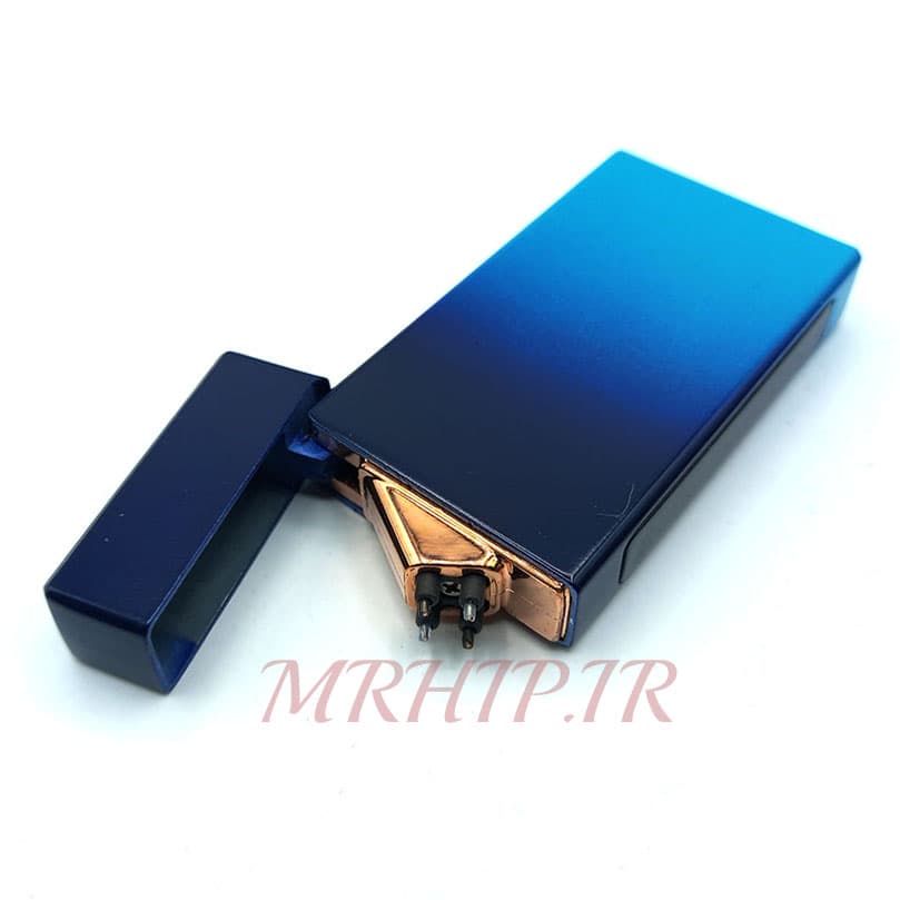 فندک الکتریکی شارژی مدل پلاسما دورنگ آبی کدa 140086 — تصویر ۵