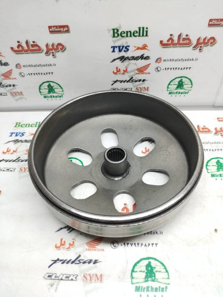 درب روی پولی (فولی) کلاچ عقب کامل موتور طرح کلیک و اسکوتر و یاماها طرح ایروکس nvx و کاوان و فیدل و بنلی ستا 125 — تصویر ۲