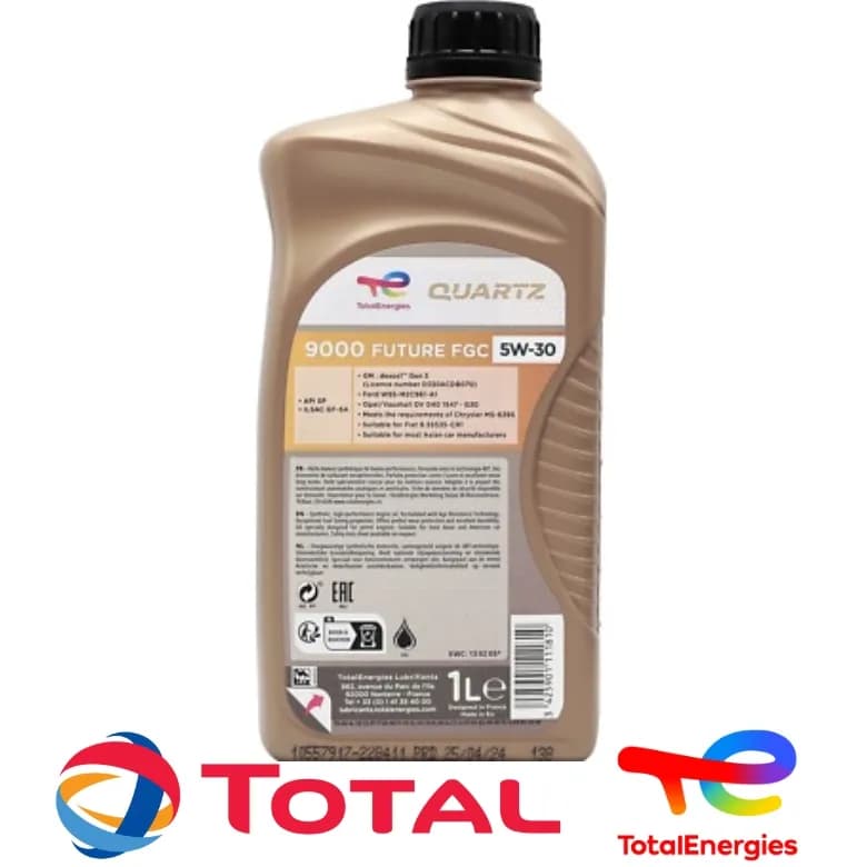 روغن موتور توتال 1 لیتری Quartz Future 9000 FGC 5W-30 — تصویر ۲
