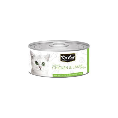 کنسرو گربه بالغ کیت کت مرغ و بره در ژل Kit Cat وزن 80 گرم — تصویر ۲