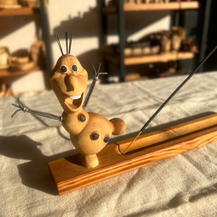 جاعودی چوبی آدم برفی دسته سیمی کد 1230002 — تصویر ۳