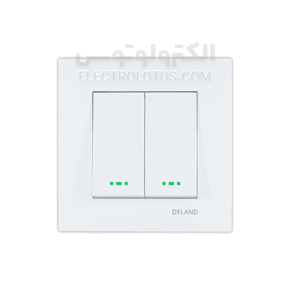 کلید دو پل توکار دلند مدل آسا سفید