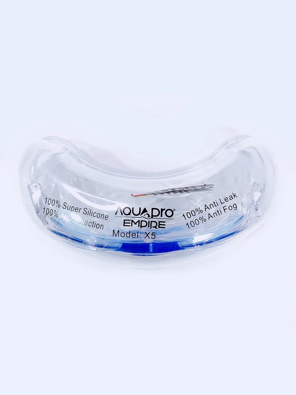 عینک شنا فرم بزرگ آکواپرو Aquapro مدل X5 زنانه و مردانه سیلیکونی ضد بخار آبی — تصویر ۷