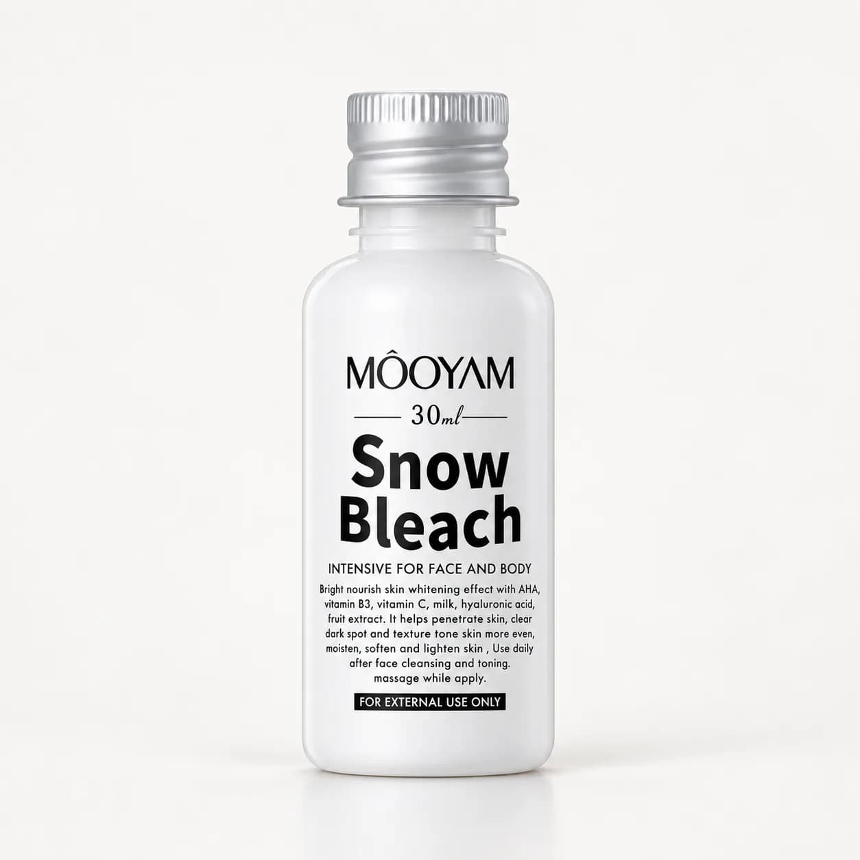 لوسیون روشن کننده بدن مویام Mooyam مدل Snow Bleach حجم 30 میلی لیتر — تصویر ۳
