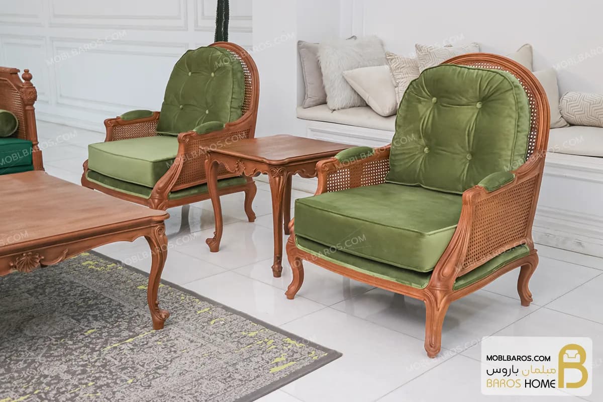 مبل کلاسیک و جدید ۷ نفره کاجی روما و کینگ — تصویر ۶