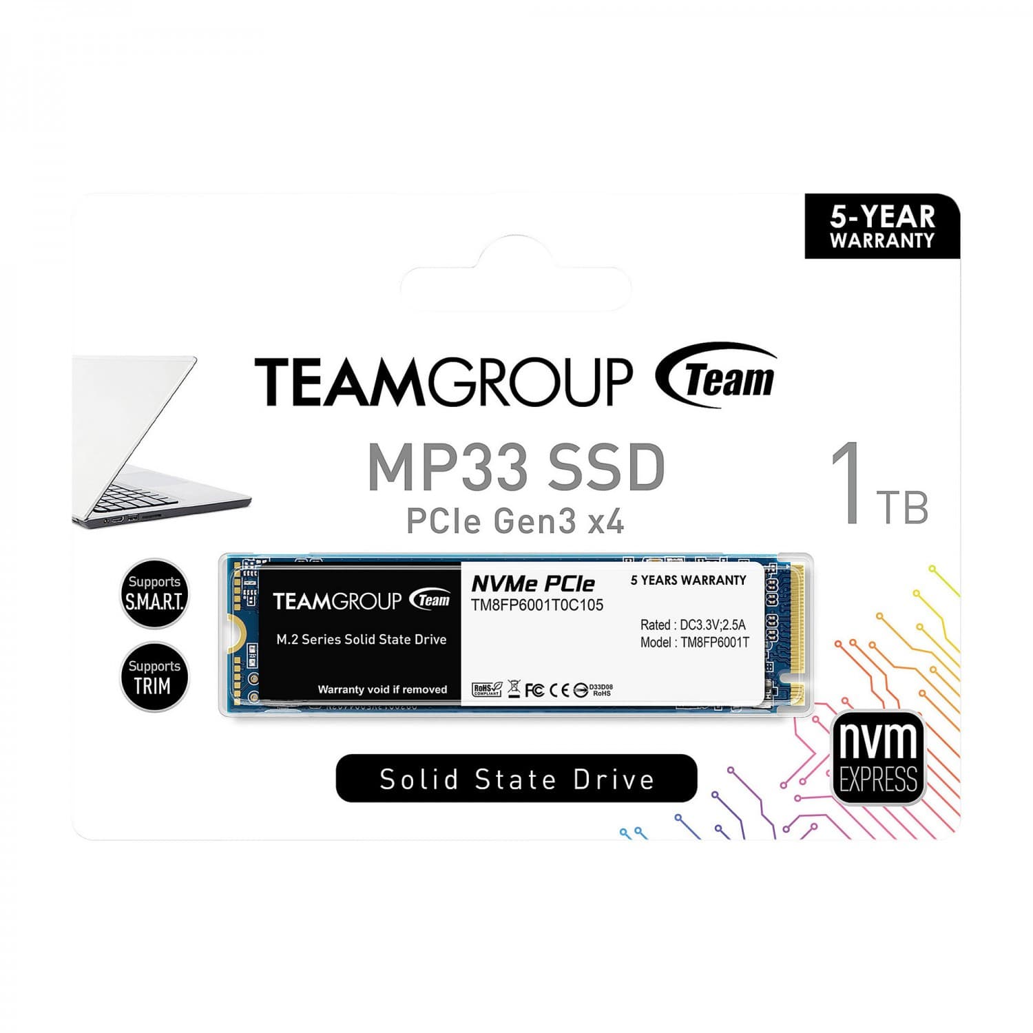 اس اس دی تیم گروپ MP33 M.2 2280 PCIe 1TB — تصویر ۲