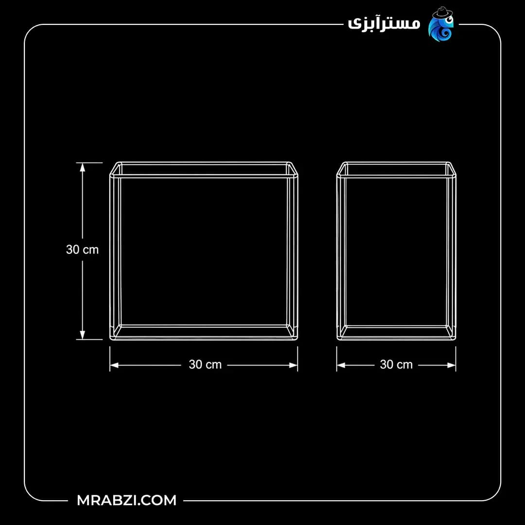آکواریوم ریملس آکوا شیشه فلوت 6 میل (30*30*30) — تصویر ۳