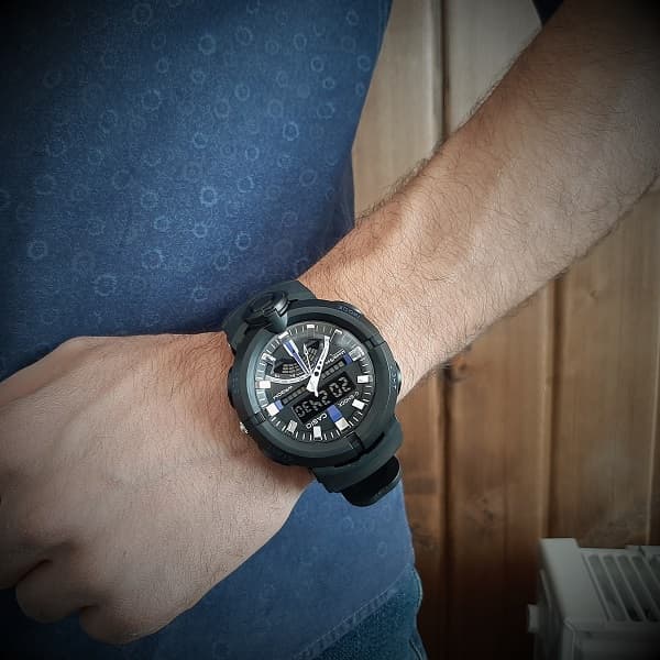 ساعت مچی دو زمانه مردانه عقربه ای دیجیتالی ، طرح CASIO G-SHOCK — تصویر ۲