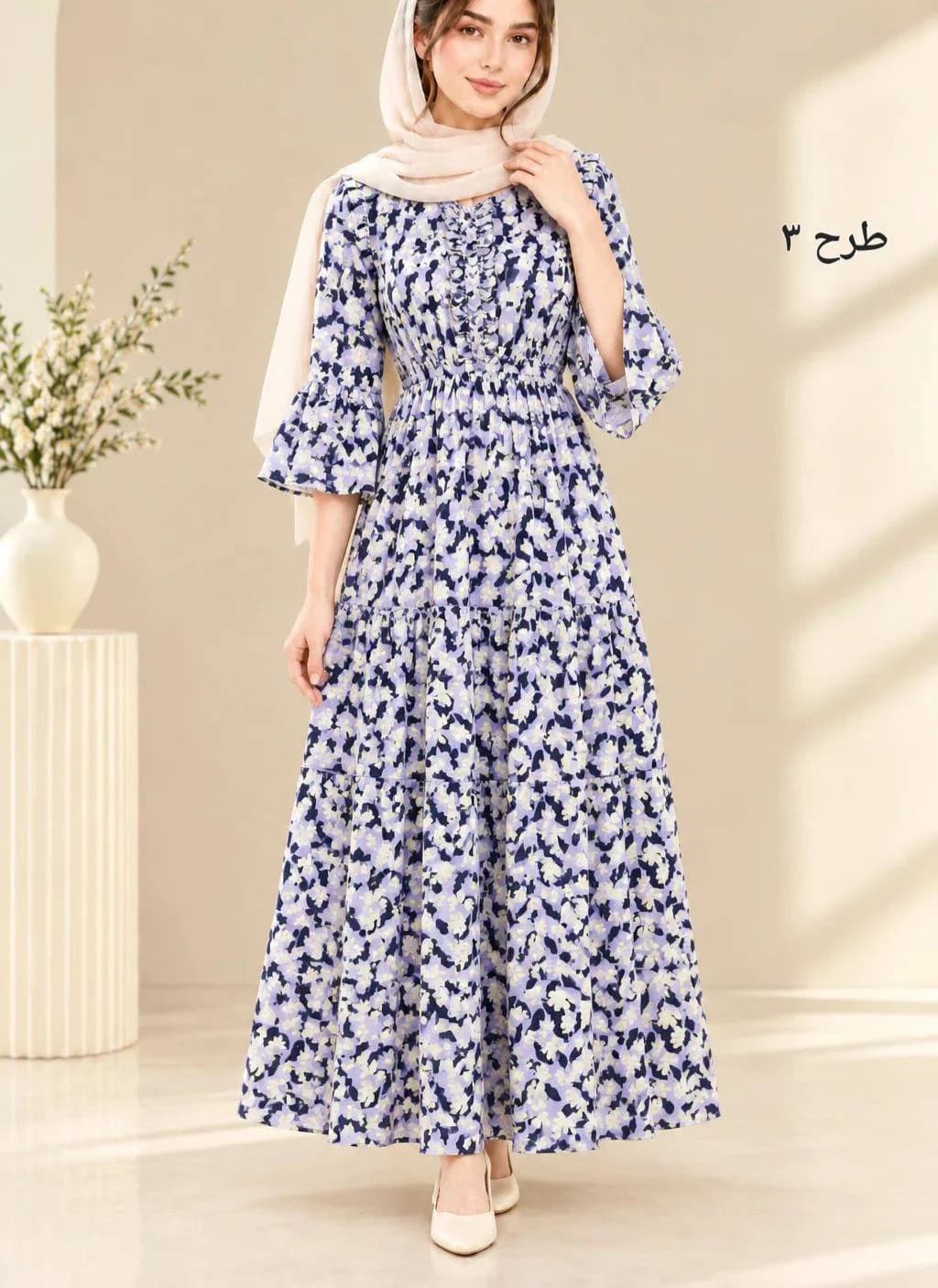 استایل لاکچری باپیراهن ساحلی عروسکی نخی هندی زنانه/کد29914 — تصویر ۴