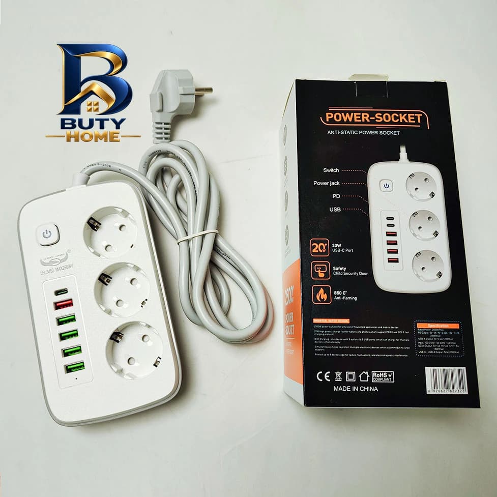 چندراهی برق لوکی هاوک مدل پاور سوکت 2M کد 3452 — تصویر ۷