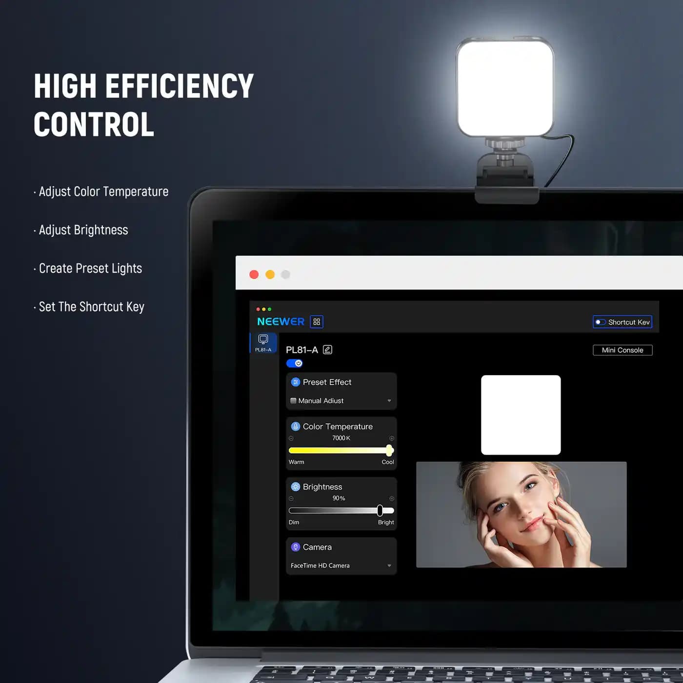 نور سلفی و بلاگری نیور | NEEWER PL81 PRO Professional LED Streaming Light — تصویر ۵