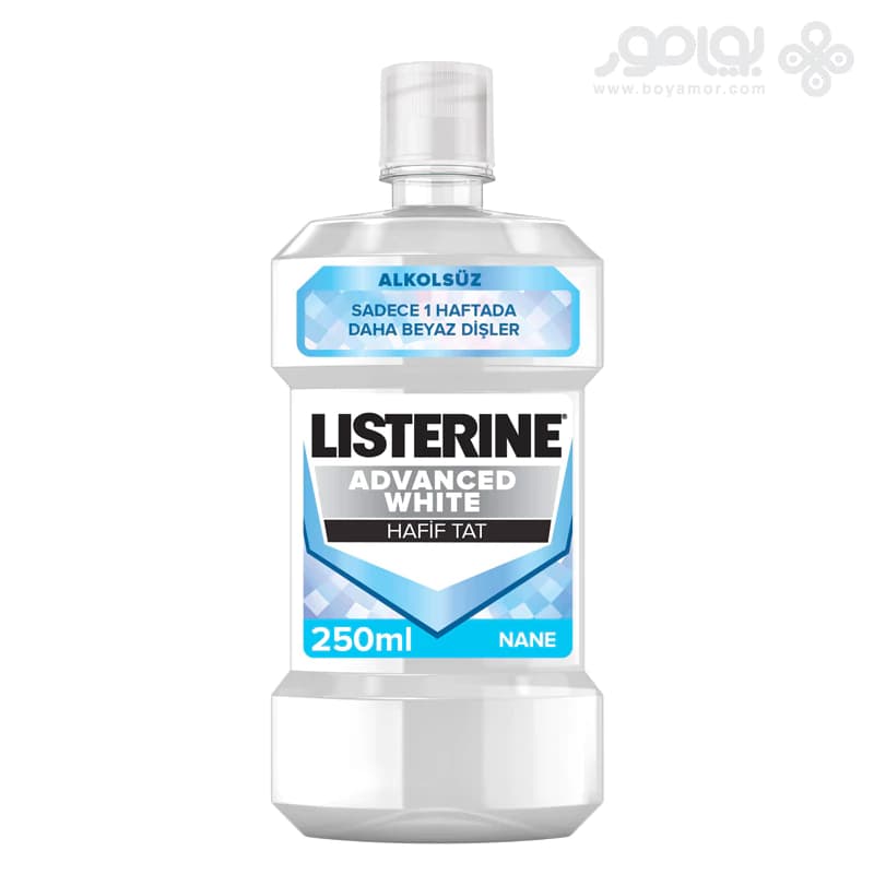 دهانشویه لیسترین مدل ADVANCED WHITE حجم 250 میل