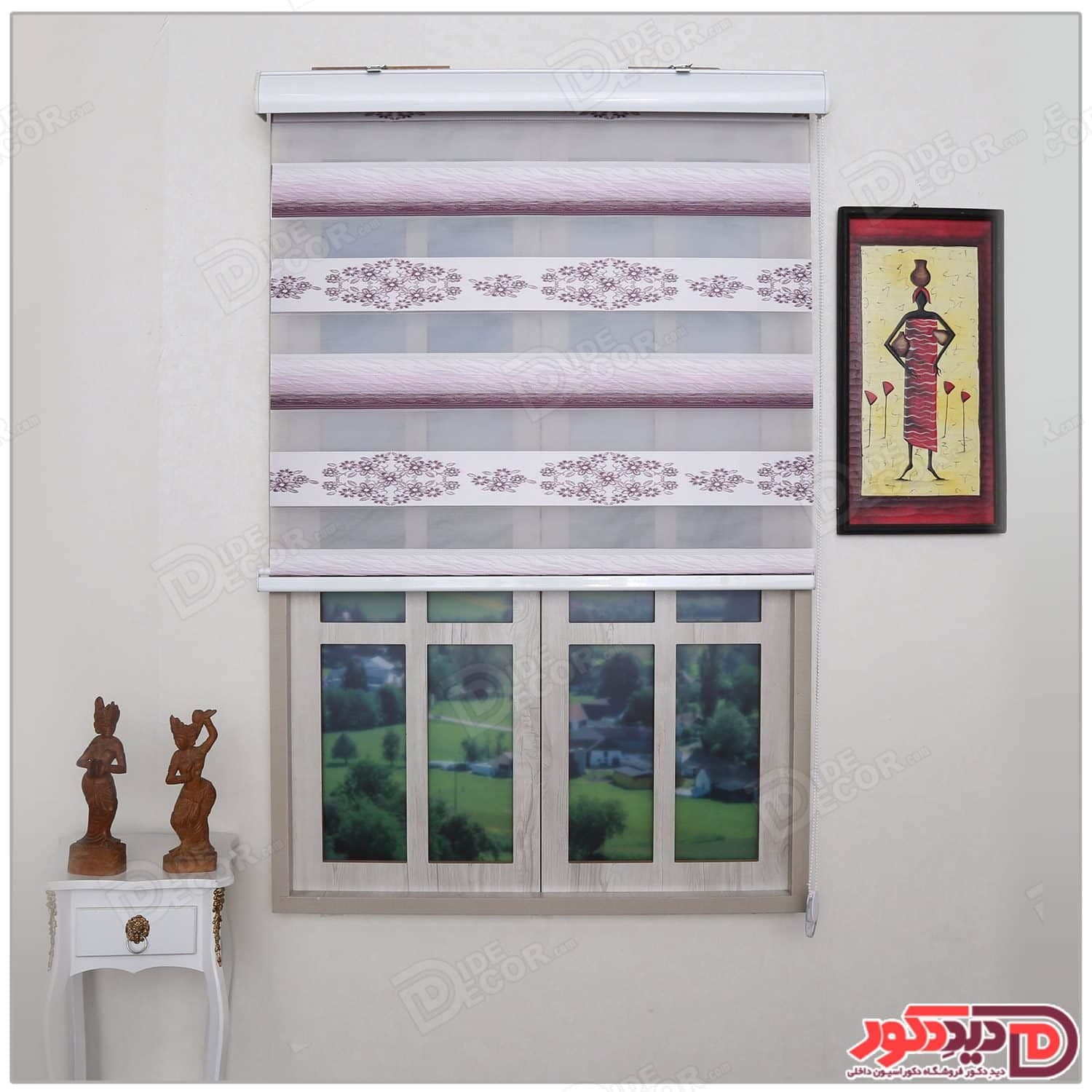 پرده زبرا ترک مدل پلیسه دار کد SNJ-5016-103