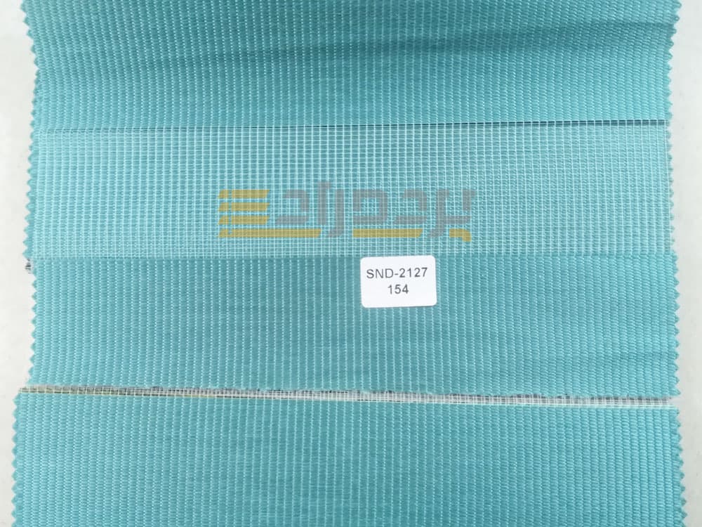 پرده زبرا ساده آبی فیروزه ای کد SND-154 — تصویر ۳