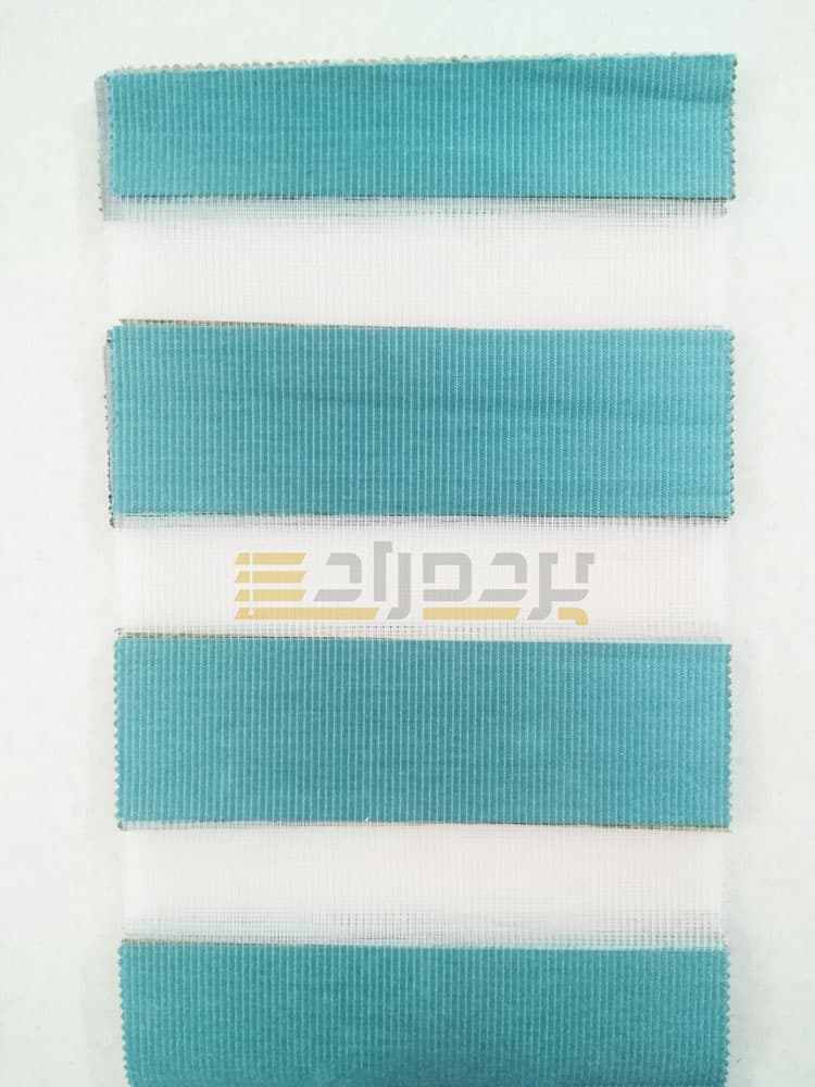 پرده زبرا ساده آبی فیروزه ای کد SND-154