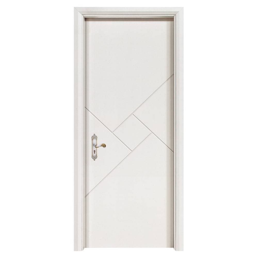 درب سفید اتاق MDF با رویه پی وی سی طرح CNC کد 12059