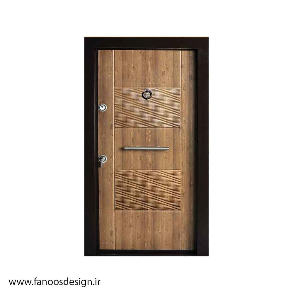 در ضدسرقت مدرن روکش چوب با طراحی سی ان سی – کد MT518