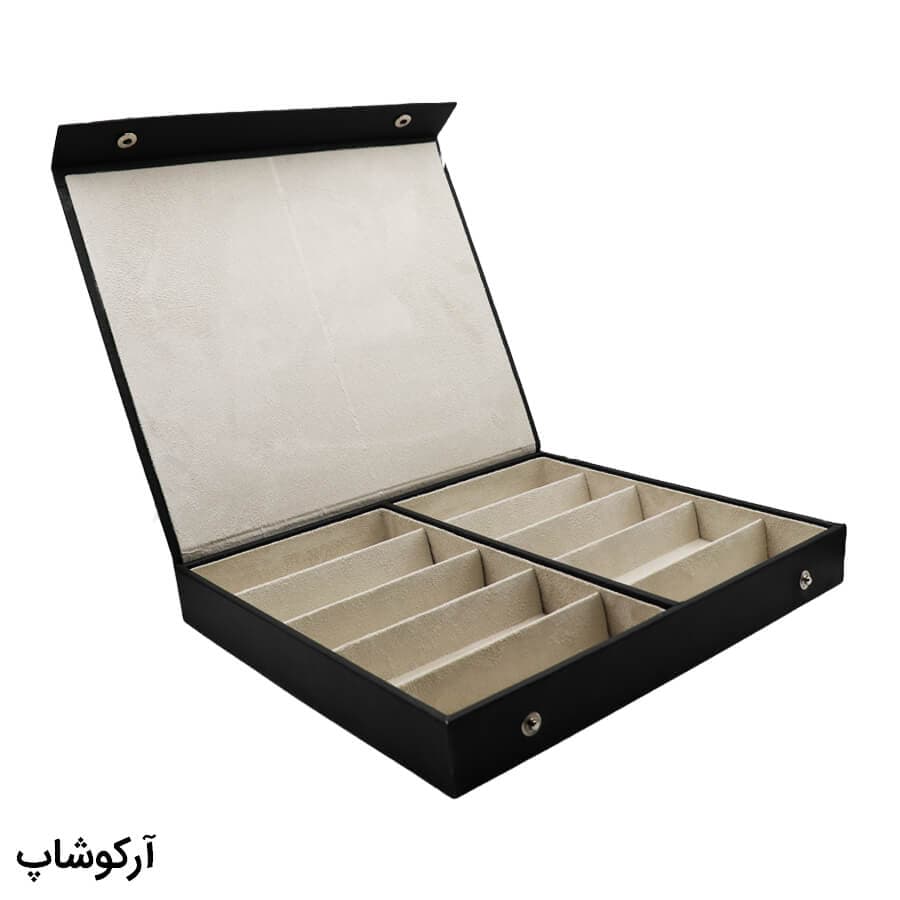 باکس و جعبه اعلاء 10 تایی عینک طبی با رنگ مشکی و جنس چرم (فایل) مدل 992608