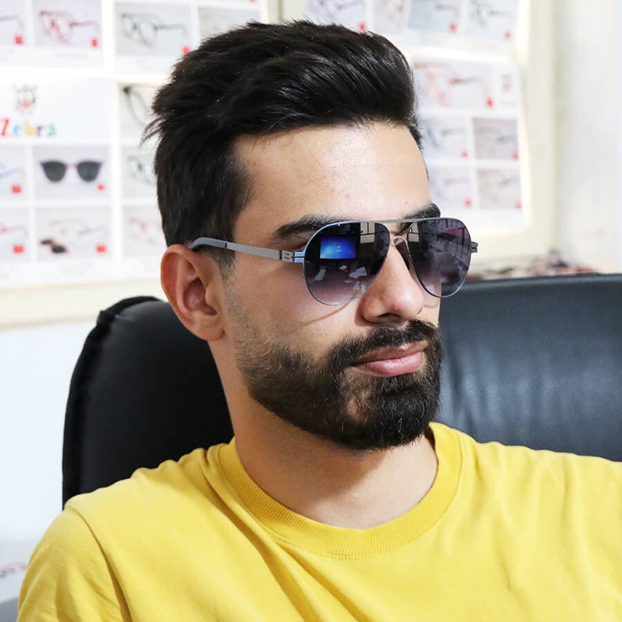 عینک آفتابی آیس برلین با فریم خلبانی، مسی، تیتانیوم و لنز قهوه ای مدل PS18020 — تصویر ۱۰