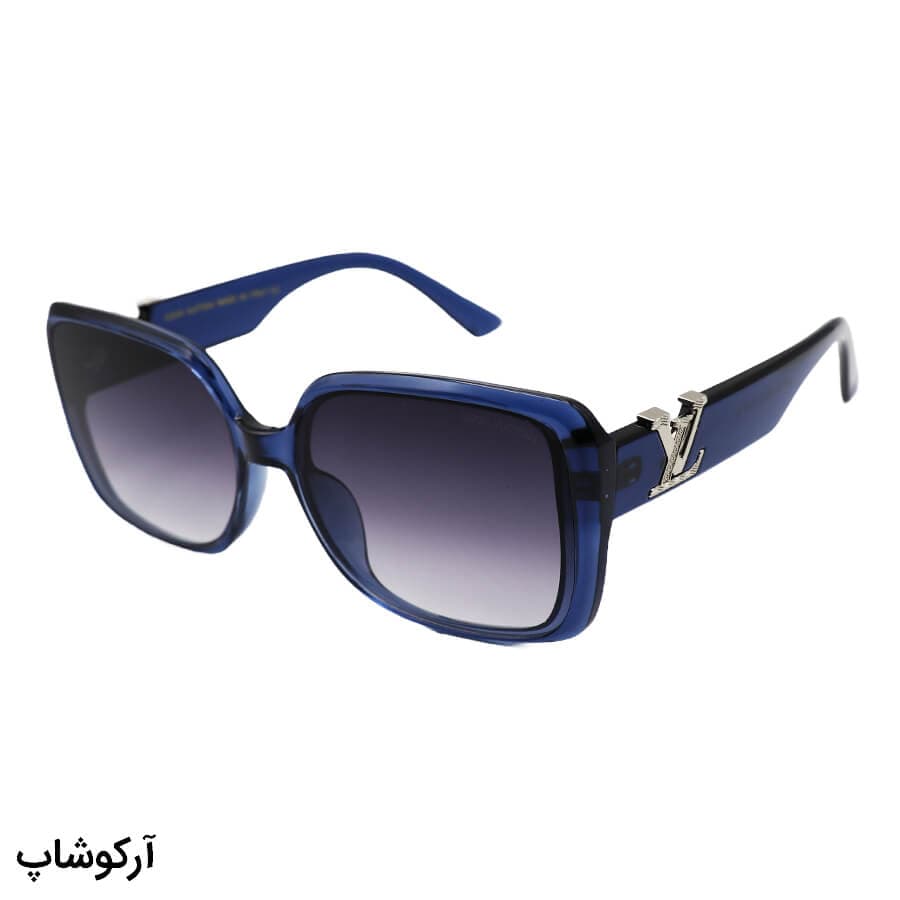 عینک آفتابی LOUIS VUITTON با فریم مربعی شکل، آبی رنگ و لنز دودی سایه روشن مدل M9105
