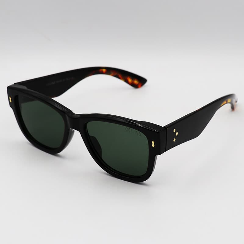 عینک آفتابی Celine با دسته دو رنگ، فریم مشکی و عدسی سبز تیره مدل ML6005 — تصویر ۲