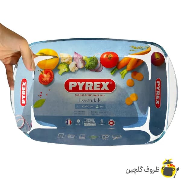 تابه مستطیل پیرکس فرانسه سایز 20در32 — تصویر ۲