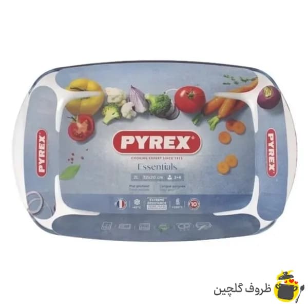 تابه مستطیل پیرکس فرانسه سایز 20در32 — تصویر ۳