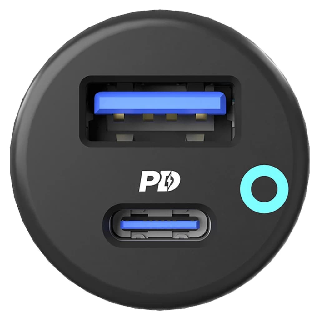 شارژر فندکی پاورولوژی Dual Port 36W با USB-C PD و USB-A QC — تصویر ۲