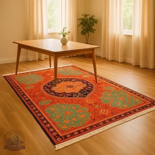 فرشینه مخمل طرح ابریشمی زیره استُپ دار a079 — تصویر ۴