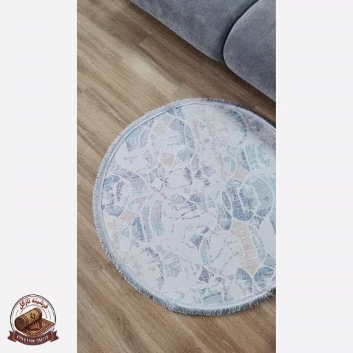 فرشینه مدرن بیضی و دایره ای جنس رویه مخمل هازان ترک q134 — تصویر ۴
