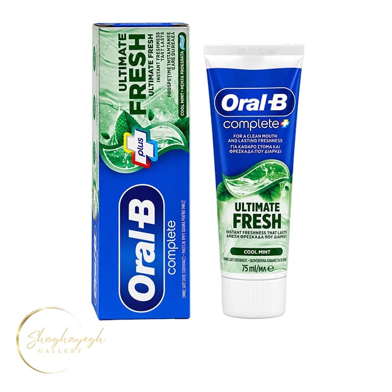 خمیر دندان اورال بی کامپلیت پلاس آلتیمیت فرش ۷۵ میل Oral-B Complete Plus Ultimate Fresh Cool Mint Toothpaste