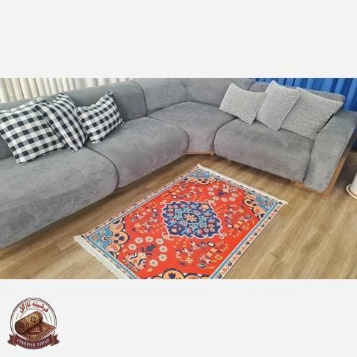 فرش مدرن طرح ابریشمی استُپ دار (اصلا لیز نمیخوره) رویه مخمل — تصویر ۳