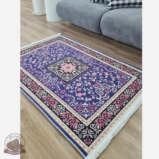 فرش مخملی مدرن طرح ابریشمی استُپ دار (اصلا لیز نمیخوره) a137 — تصویر ۴
