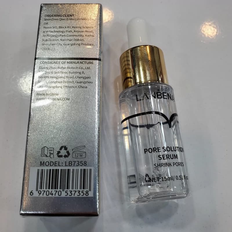 سرم کوچک کننده منافذ پوست لانبنا مدل pore solution حجم 15 میل کد 1823 — تصویر ۲