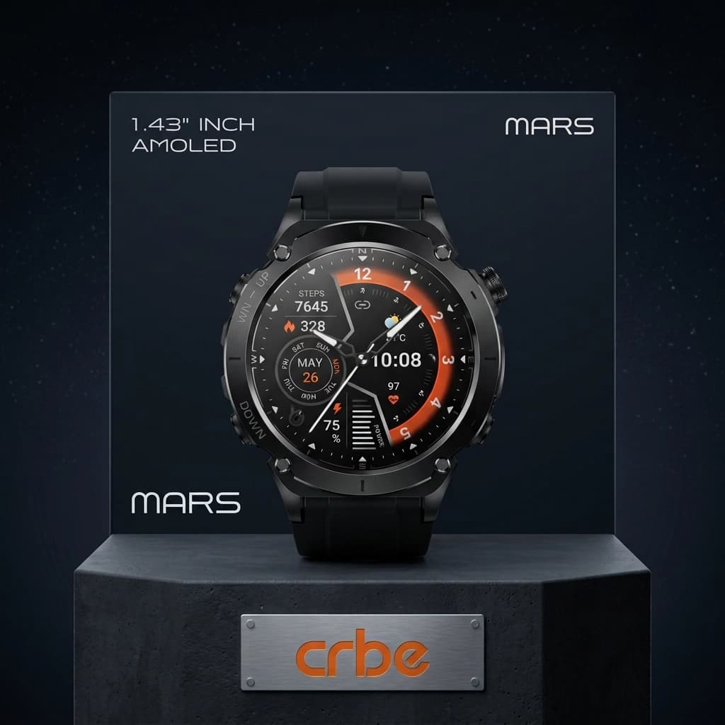 ساعت هوشمند کربی مدل CRBE Mars صفحه نمایش 1.43 اینچ AMOLED