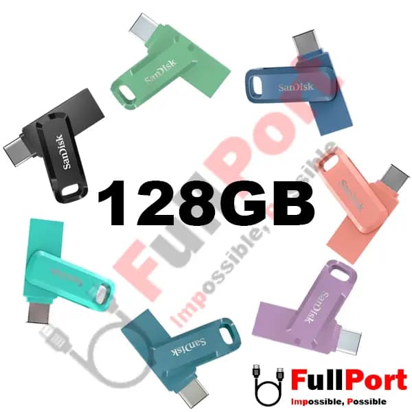 فلش سن دیسک مدل SDDDC3-128G Ultra Dual Drive GO OTG 2 In 1 Type C USB3.1 با ظرفیت 128 گیگابایت — تصویر ۲
