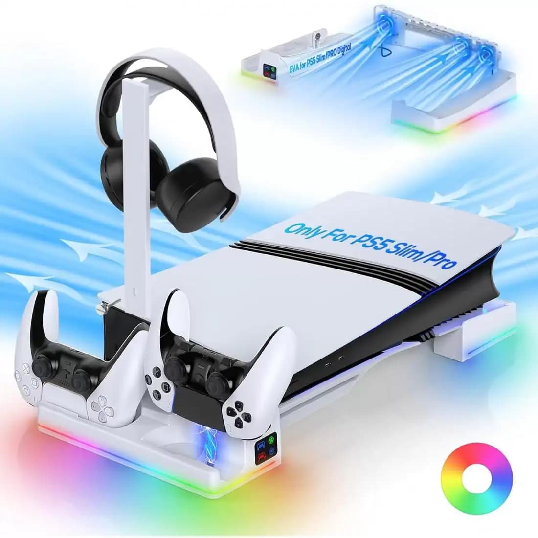 استند افقی فن دار مخصوص PS5 Slim/Pro – برند IPEGA — تصویر ۳