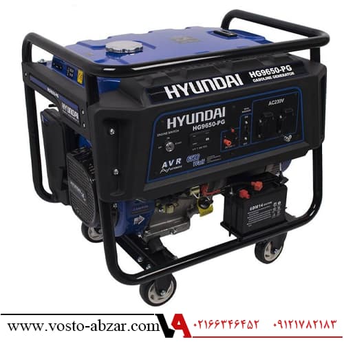 موتور برق بنزینی 6/5 کیلووات هیوندای مدل HG9650-PG